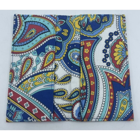 Vera Bradley Marina Paisley Euro Checkbook Cover Red Blue Yellow Retired Pattern - Picture 3 of 8